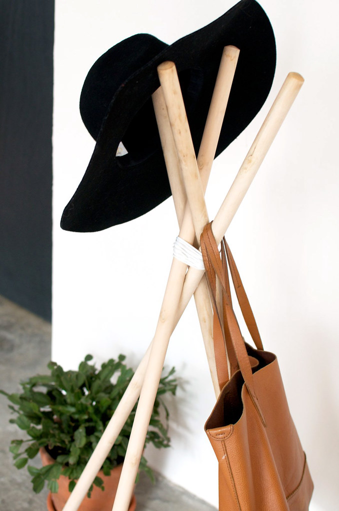 DIY: Quick Wood and Leather Hat Rack