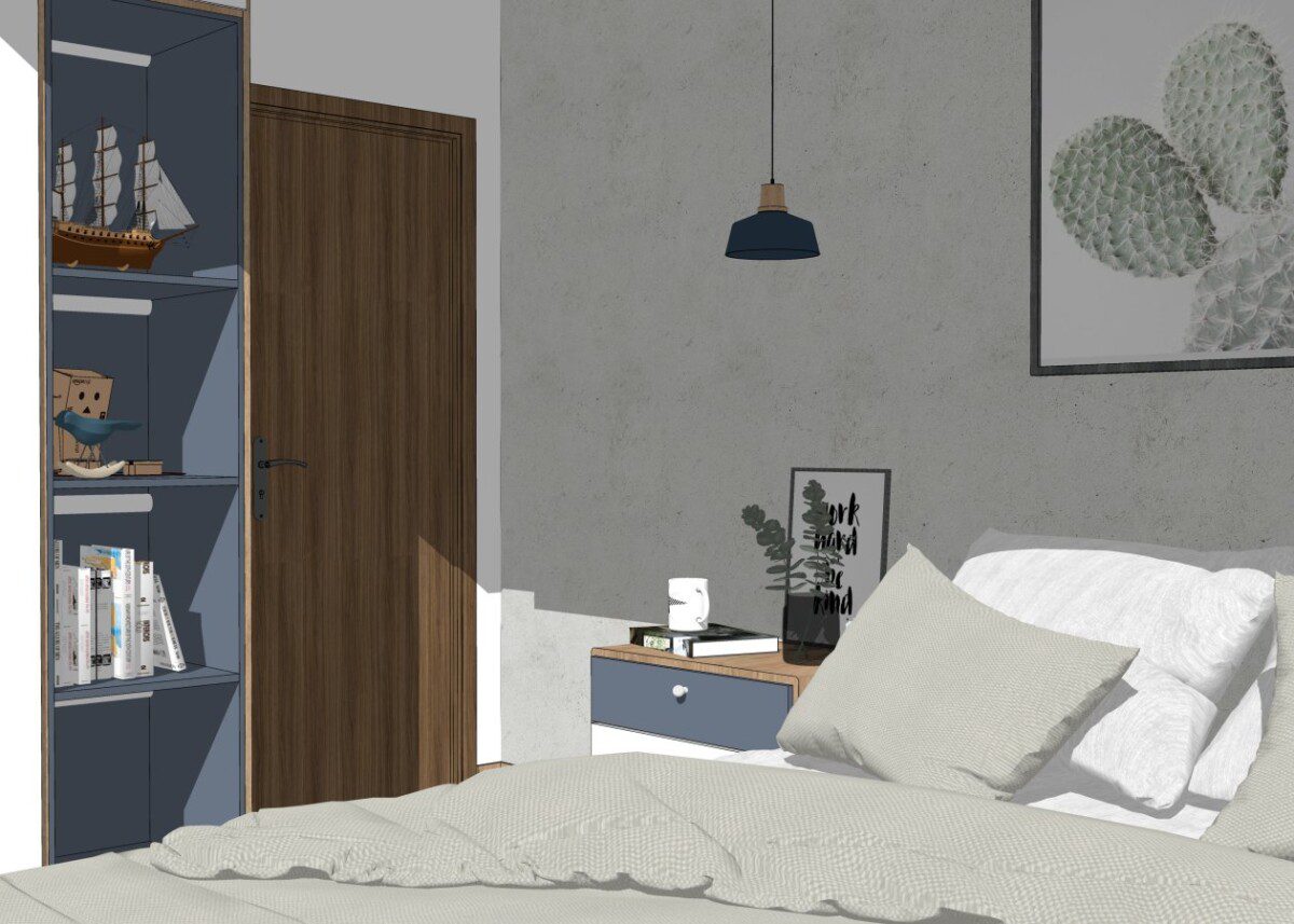 Small Modern SketchUp Bedroom Model, Scene - Image 3