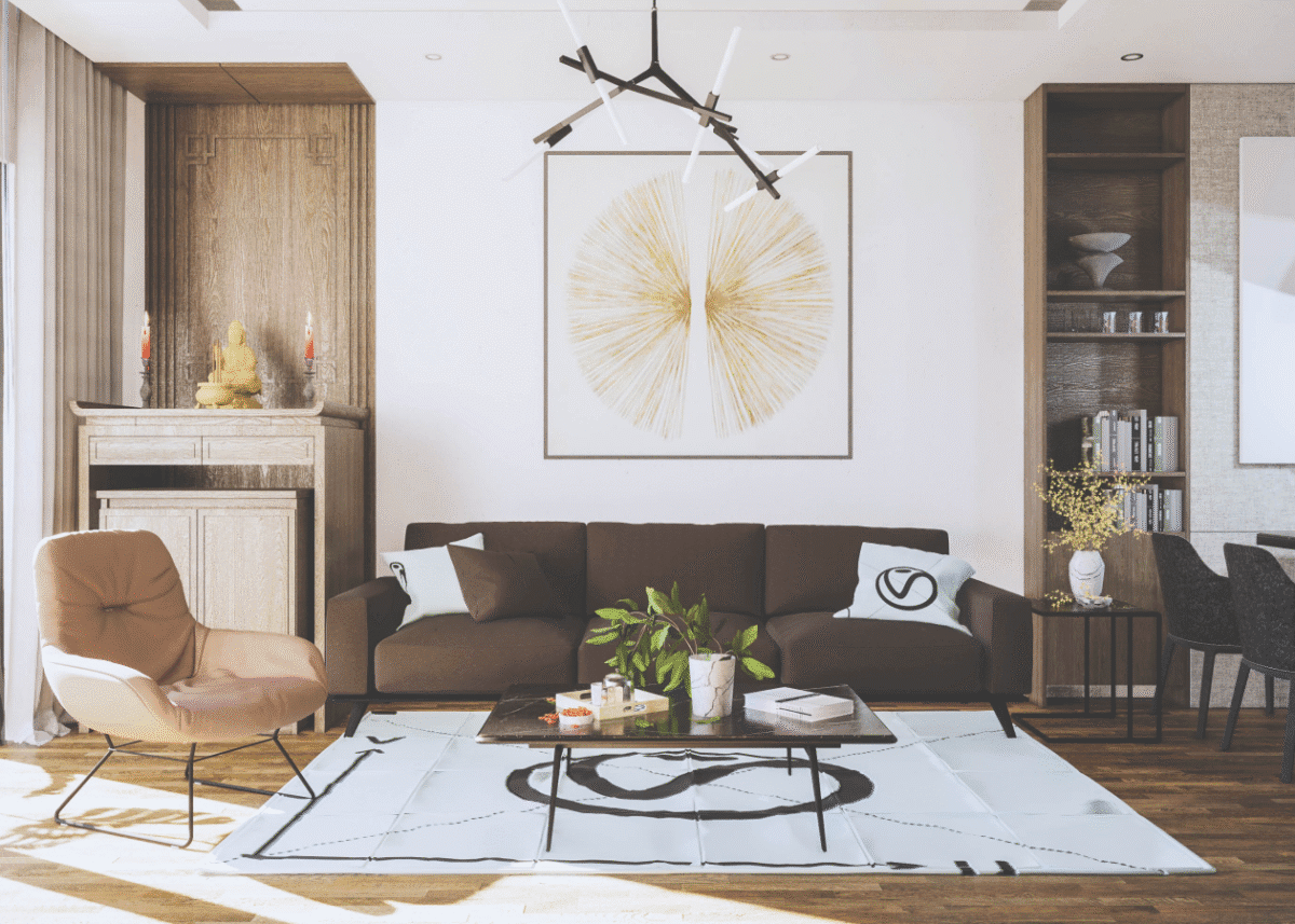 Modern Living Room and Kitchen SketchUp Model - Image 2