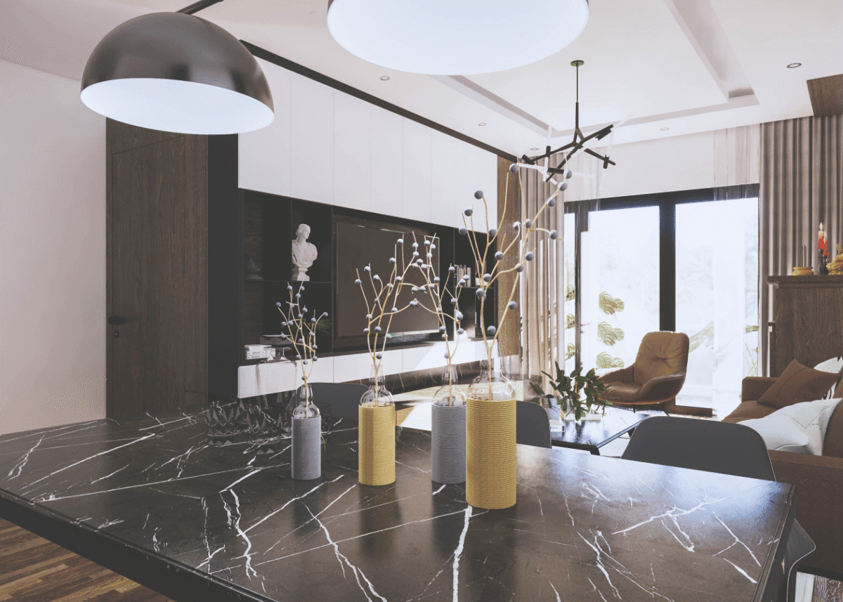 Modern Living Room and Kitchen SketchUp Model - Image 3