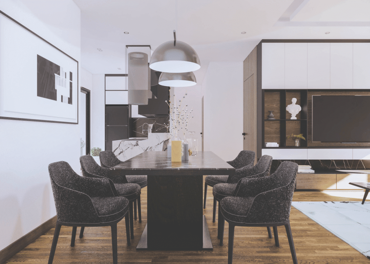 Modern Living Room and Kitchen SketchUp Model - Image 4