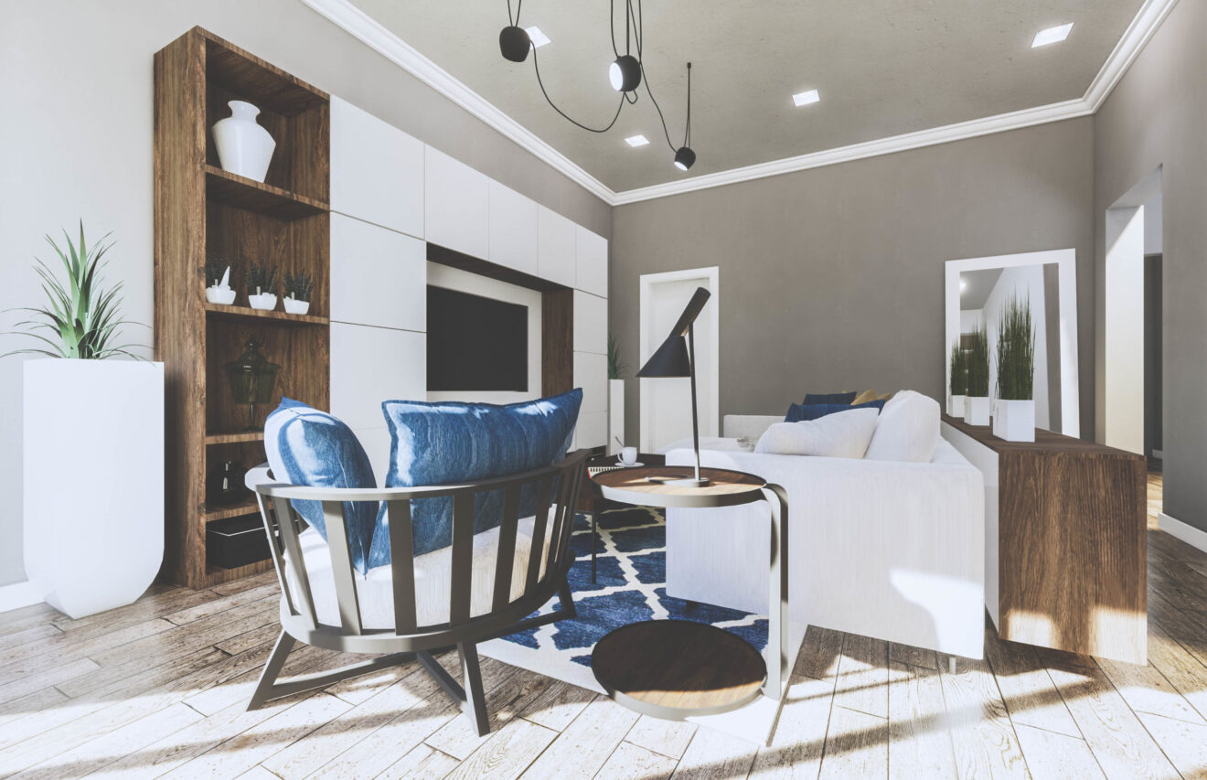 Contemporary Family Room Revit Scene Model - Image 2