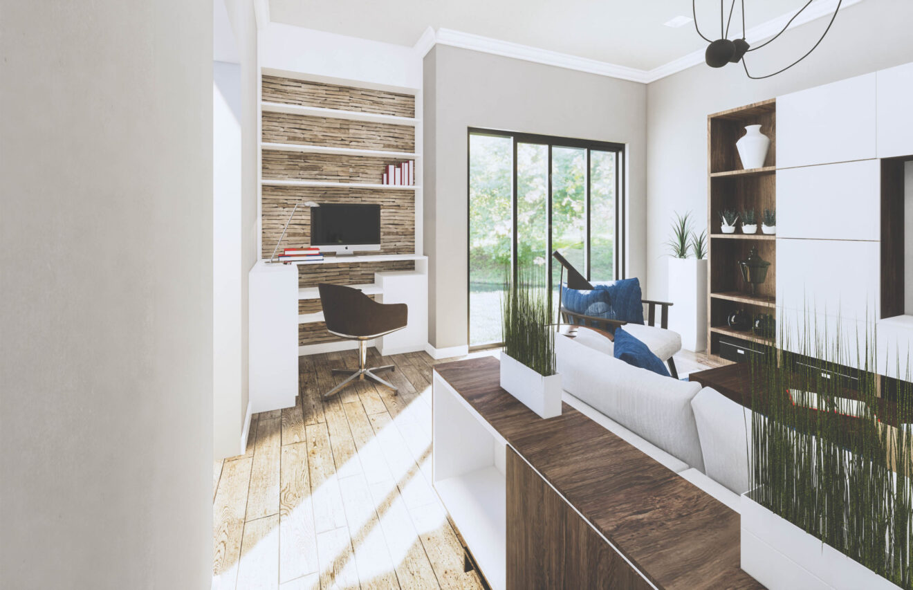 Contemporary Family Room Revit Scene Model - Image 3