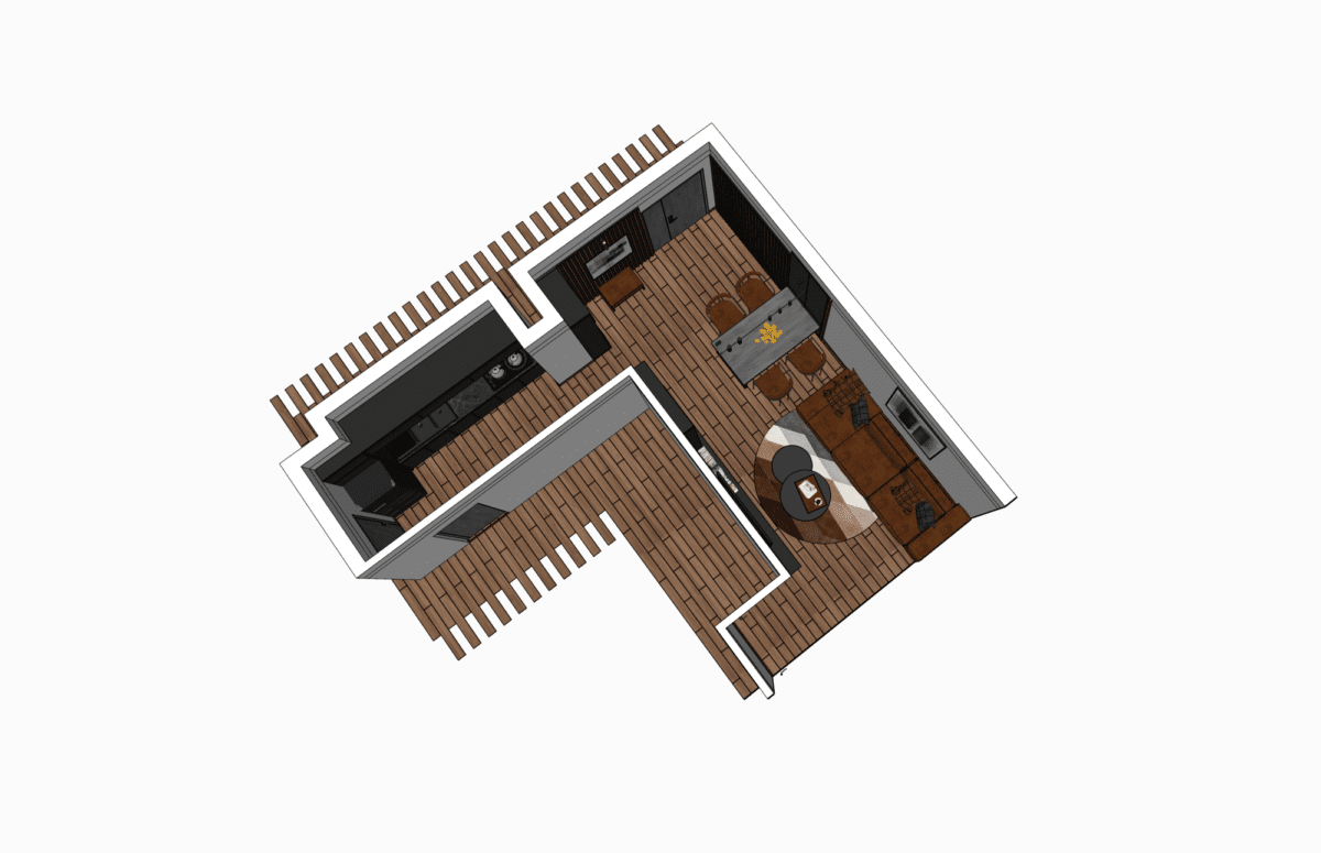 Luxury Apartment Living SketchUp Model Scene - Image 2