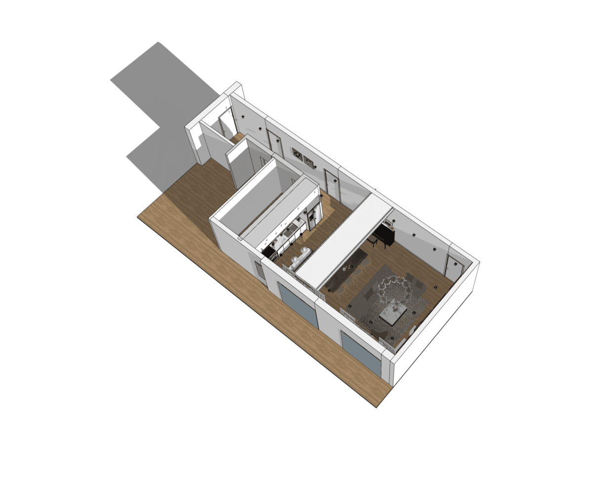 Contemporary Living and Kitchen Living SketchUp Model Scene - Image 5