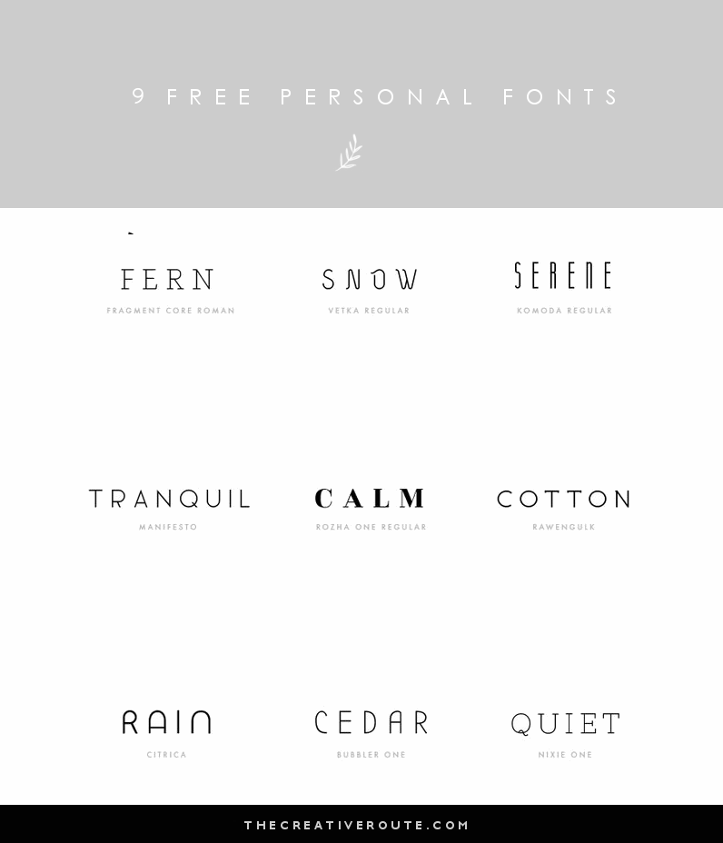 9 Free Minimal Fonts