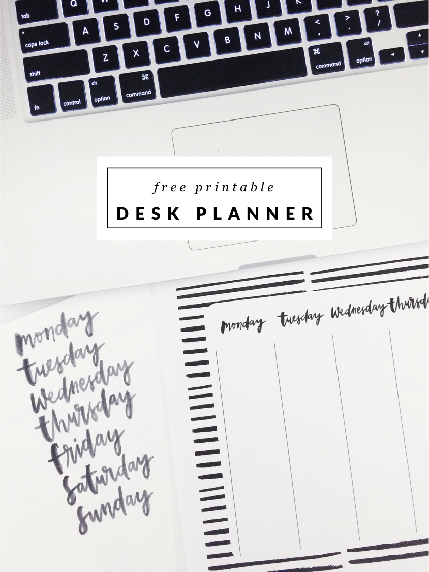 Free Weekly Desk Planner Printable
